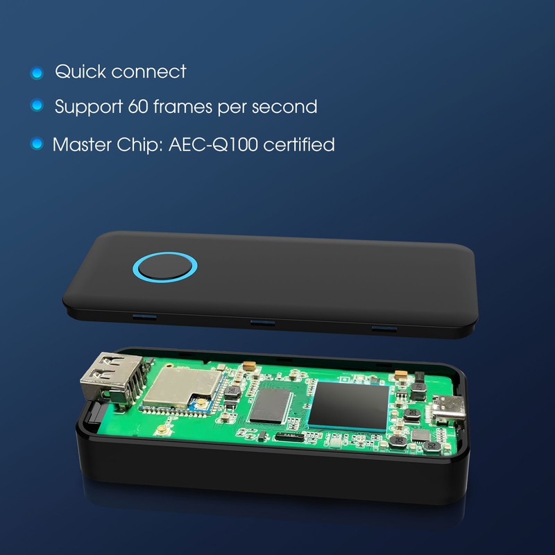 Wireless Carplay Adapter 3 in 1 Stable Connection Compact Wired