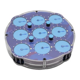 Nicear Magnetic Cube Clock Puzzle Double-Sided 3D Gear Mechanism Brain Teaser with Adjustable Tension Transparent Blue Activity for Cognitive Development and Stress Relief (11.1cm)