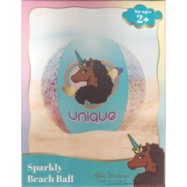 Afro Unicorn Glitter Inflatable Beach Ball Unique Magical & Divine Beach Ball
