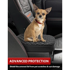 KBH Center Console Armrest Cover for Nissan Frontier 2022 2023 2024 2025, Middle Console Lid Protector Cushioning, Vinyl Leather, Anti-Scratch, Black