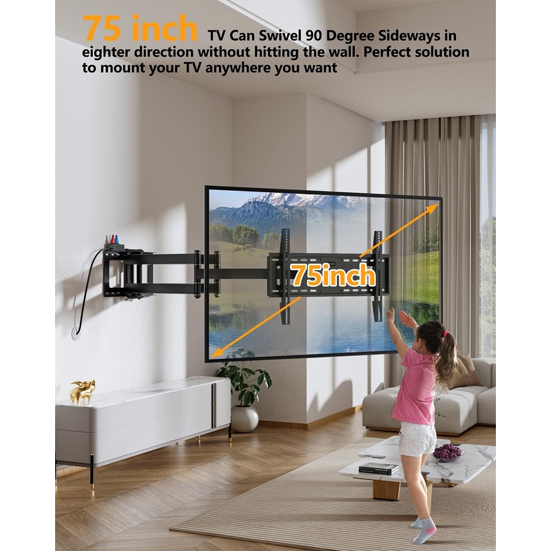 FORGING MOUNT Long Arm TV Wall Mount Swivel Tilt Full