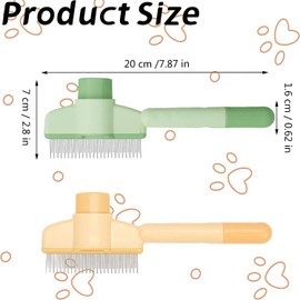Pack of 2 Fellblitz Cat Brush, Self-Cleaning Flea Comb for Cats and Dogs, Cat Brush with Release Button, Fur Flash Brush, Pet Comb for Long and Short Hair Care