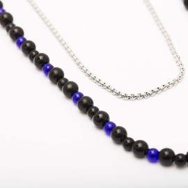 BRERA 67 Men's Trouser Chain, Key Chain for Men, Key Chain for Men, Chains, Wallets, Accessories, Men's Jeans Chain, Belt Chain, Men's Work Chain, Hip Hop Rock Punk, Black and electric blue