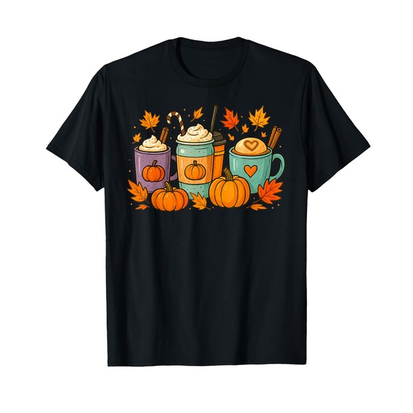 Cozy Autumn Pumpkin Spice Latte Coffee Lover Fall Vibes T-Shirt