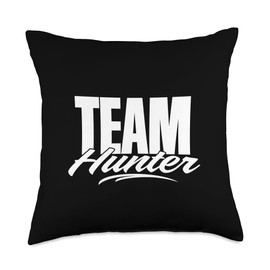 Hunter Fan Club Designs Team Name, Cheer for Hunter Support Throw Pillow, 18x18, Multicolor