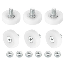 MECCANIXITY Drawer Rollers Nylon Cabinet Drawer Pulley Replacement Wheels Bearing 25mm Drawer Positioning Roller Slide Guides with Nuts for Furniture Parts Cupboard Wardrobe Pack of 4