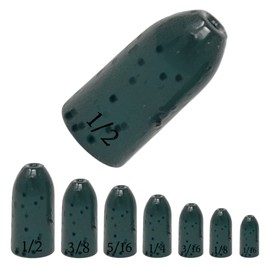 Reaction Tackle Tungsten Bullet Fishing Weights/Worm Sinkers for Bass Fishing - 5/16 Watermelon