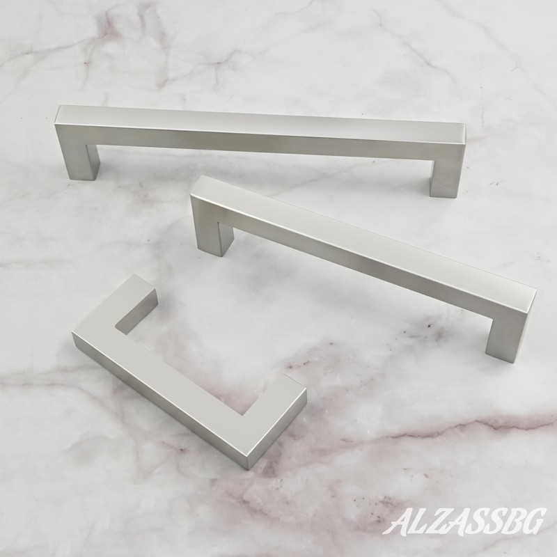 Alzassbg 10 Pack Brushed Satin Nickel Cabinet Pulls 5"(128mm) Hole