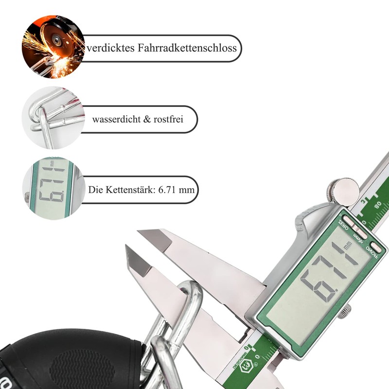 Bicycle Lock Bicycle Chain Lock with Numbers and High Security