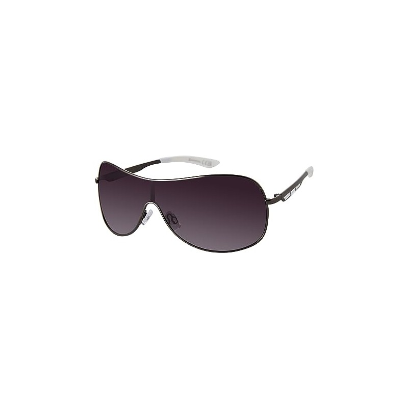 Southpole Men's Metal Rectangular Sunglasses, Gunmetal & White, 135 mm
