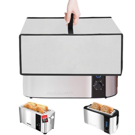 NUENSS-ROR Toaster Cover Waterproof Heat-Resistant Dustproof Protective Cover Case Heavy Duty Cover for Mueller UltraToast Toaster 4 Slice MT-110ss/Elite Gourmet ECT-3100 4 Slice Toaster (Silver grey)