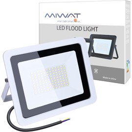 MIWATT 100 W LED Spotlight 7200LM Outdoor Light Super Bright LED Floodlight Outdoor Floodlight IP68 Floodlight Spotlight Cool White Light for Garden, Garage