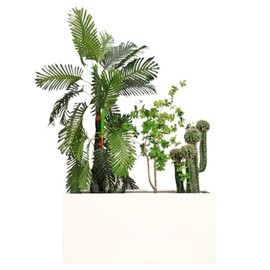 MinCHI257 40" L x 16" W x 18" H Metal Tall Rectangular Planter - Large Planter Box for Outdoor Patio/Porch Modern Design for Plants, Flowers, Garden,Spliced Flower Pot