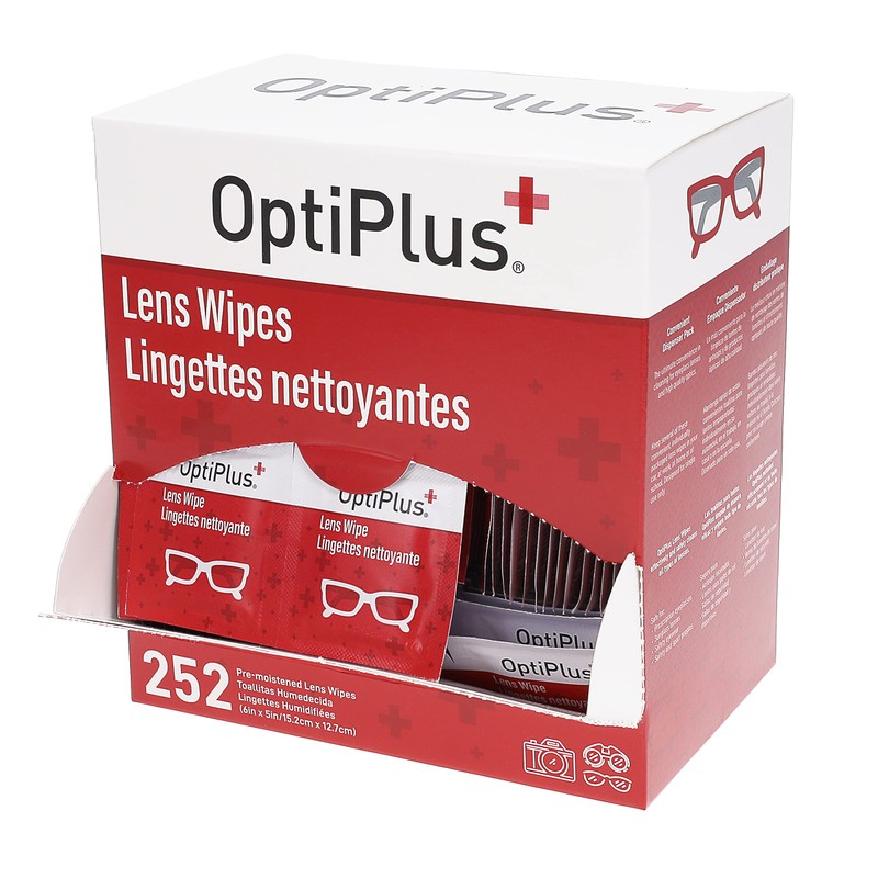 OptiPlus Eyeglass Lens Wipes l Pre-Moistened l Cleaning Wipes for
