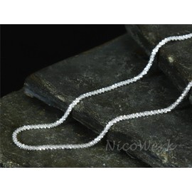NicoWerk SKE571 Women's Silver Necklace 925 Sterling Silver Simple Shiny Sparkling Glitter, Sterling Silver