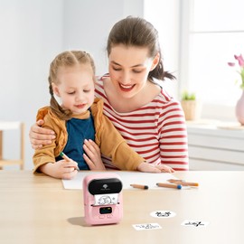 Phomemo Label Printer M110 Upgraded Label Maker Bluetooth No Ink Portable for Small Business, Address, Office, Home for Phone; for PC/Mac(USB), with 100 Labels, Baby Pink