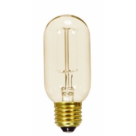 Satco S2417 40 Watt 160 Lumens T14 Incandescent Medium Base Soft White 2700K Vintage Cage Coil Design Light Bulb, Dimmable