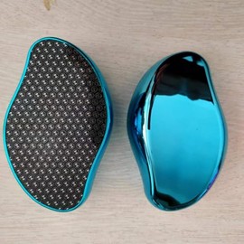 LIKEYOU Glass Foot File - Callus Remover & Pedicure Tool for Soft Feet - in-Shower Heel Scrubber(Blue)