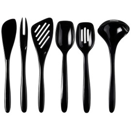 Hutzler Melamine Utensil Set, 7.5", Black