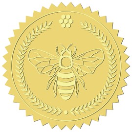 CRASPIRE 408Pcs Bee Gold Foil Embossed Stickers 2" Self Adhesive Envelopes Seals Sticker Bumblebee Labels for Wedding Invitation Graduation Corporate Certificates Diplomas Gift Wrapping Decor