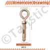 Tanstic 8pcs M12 Heavy Duty Concrete Eye Bolts, Galvanized, Gold,