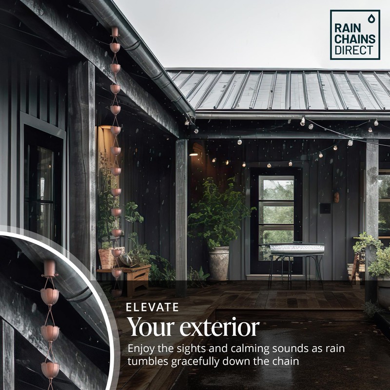 Rain Chains Direct - Square Link Rain Chain - 8.5