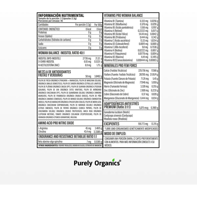 Opti Green Fem | Vitaminas Veganas Para Mujeres | 90