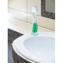 Barski Crystal - Glass -Mouthwash Decanter with 1.75 oz Cup Stopper - (can use the stopper as a Tumbler) 8.6" Height - 3 Oz. Decanter - Vertical Lines Design - Made in Europe