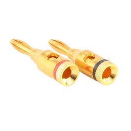 Peakloong Gold-Plated Banana Plug or Connector (Open Screw Type) (6 Pairs (12 Plugs)) Audio Plug Speaker Wire Connector