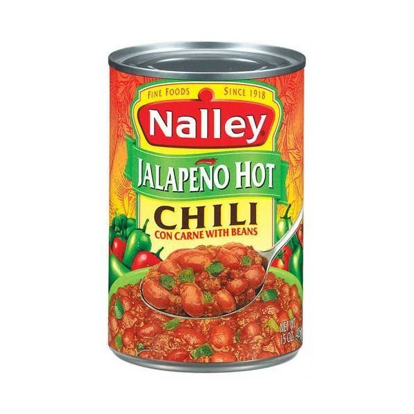 Nalley Original & Jalapeno Hot Chili Con Carne with Beans, 14-ounce Cans (Pack of 12)