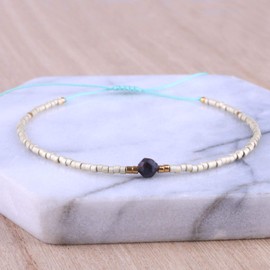 C·QUAN CHI Women Stackable Seed Bead Bracelet Adjustable Miyuki String Bracelets Thin Rope Friendship Bracelet