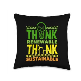 Renewable Energy Systems Apaprel For Men And Women Renewable Systems Think Sustainable Clean Energy Throw Pillow, 16x16, Multicolor