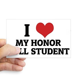 CafePress I Love My Honor Roll Student Rectangle Sticker Rectangle Bumper Sticker Car Decal