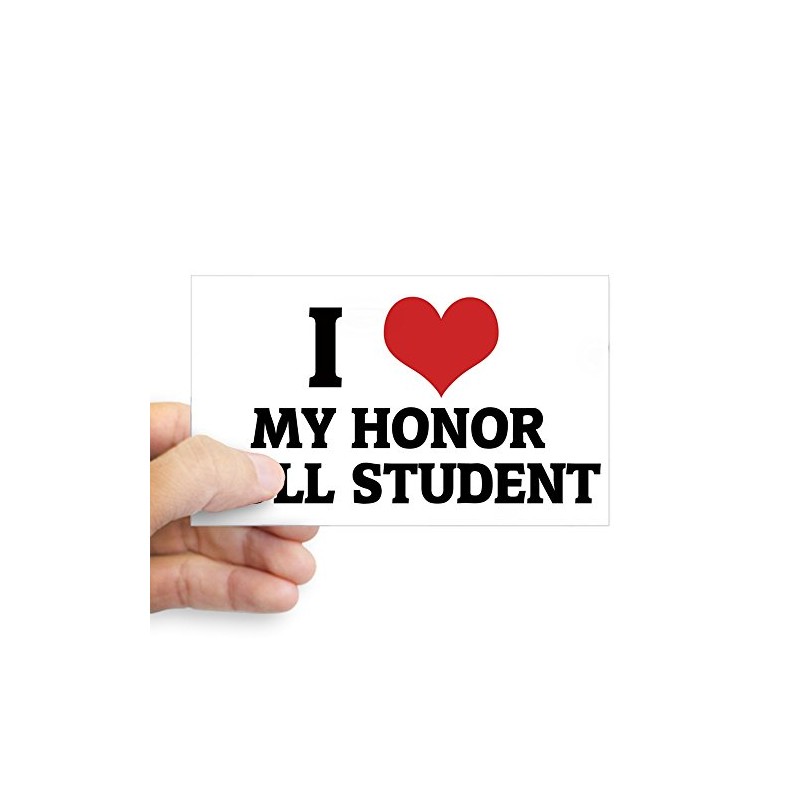 CafePress I Love My Honor Roll Student Rectangle Sticker Rectangle