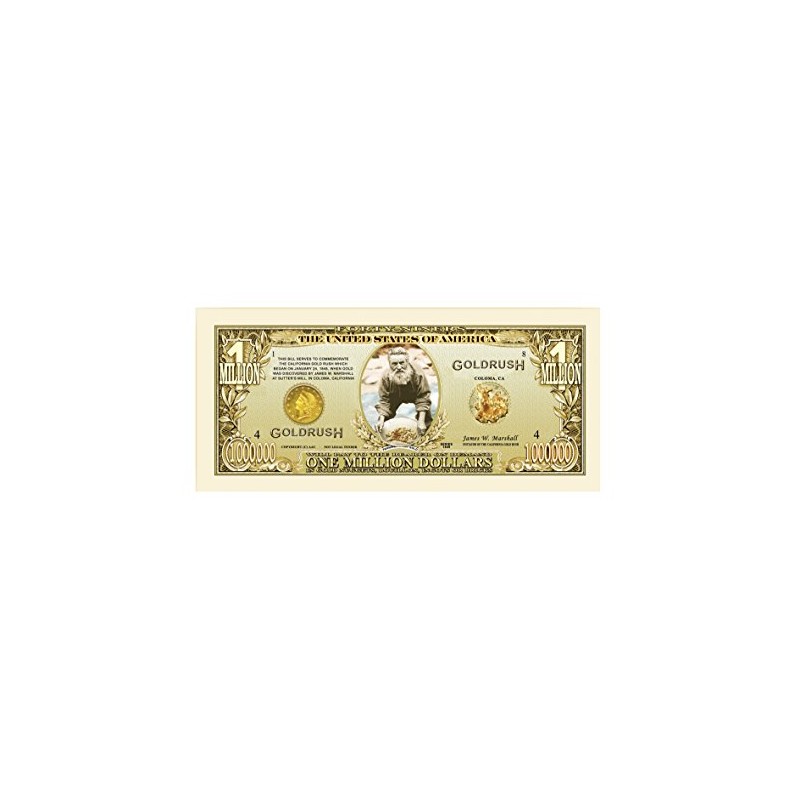 1849 Gold Rush Million Dollar Bill - Set of 5