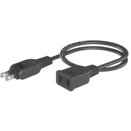 FUMITAKE Soft Type Extension Cord, 19.7 inches (50 cm), Power Tap, 1 Port, Black, Thin, 1500 W, 15a, 125 V, Stylish, PSE Certified, RoHS Compliant, Outdoor Extension Outlet, Cold Resistant, Heat