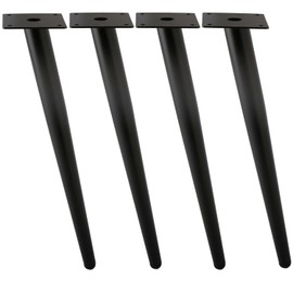 ALXEH Oblique Furniture Leg 28 Inch, Slant Tapered Metal Coffee Table Legs 4pcs, Mid Century Modern Sofa Cabinet Feet Black for Home DIY Project