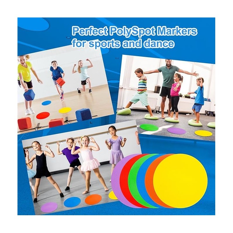 beiqilian 5pcs Football Logo Discs - Rubber Training Circles for