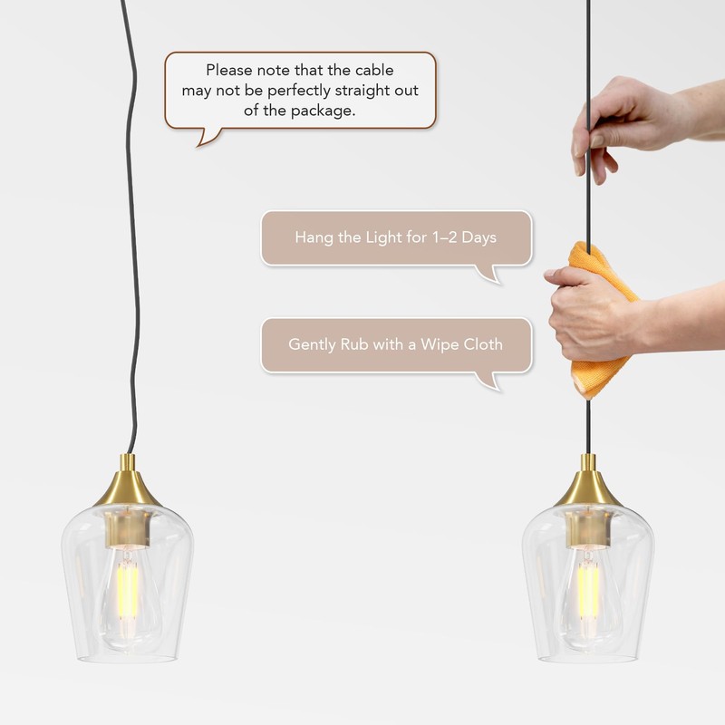 VONLUCE Pendant Lights Kitchen Island, Brushed Gold Pendant Light Fixtures