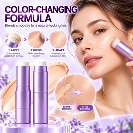 2-in-1 Color Changing Foundation and Concealer Stick with Brush