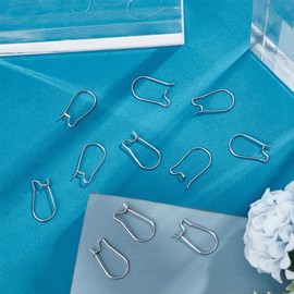 PandaHall 50 Pcs 304 Edelstahl Ohrringe Haken Ohrdrähte Komponenten ney Ohrdrähte 20x10mm für Drop Dangle Ohrringe