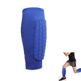 Roczential Shin Guards for Soccer, Lightweight Shin Pads for Kids Youth & Adult - Football Shin Defender Protective Gear, Comfortable Breathable Leg Guards.(1, Blue, X-Large)