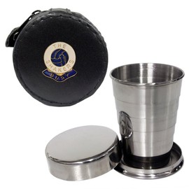 Knight 2oz Collapsible Drinking Cup with Leather Bury Football Club Case