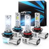 Marsauto 9005+9006 Fog Bulbs, LED Light with Turbo Fan,5 Mins