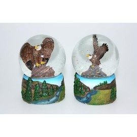 Cornelißen Glitter Ball Bald Eagle Animal Snow Miniature Shaker Glass Ball