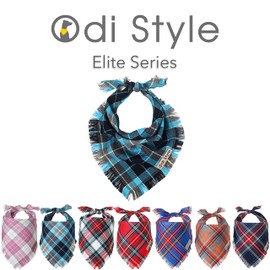Odi Style Dog Bandanas Large - Dog Accessories for Large Dogs, Plaid Dog Bandana, Handkerchief, Scarf, Gift for Medium Large Breed Boy Girl Dogs Puppies Pets, Blue and Turquoise, One Piece (Teal)