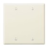 Leviton 82025 2-Gang No Device Blank Wallplate, Standard Size, Thermoset,
