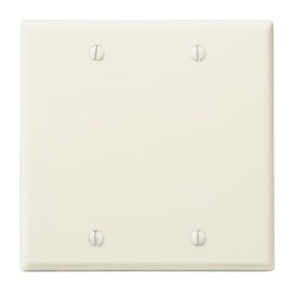 Leviton 82025 2-Gang No Device Blank Wallplate, Standard Size, Thermoset, Box Mount, Almond