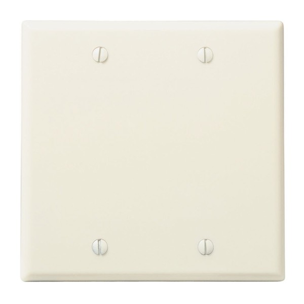 Leviton 82025 2-Gang No Device Blank Wallplate, Standard Size, Thermoset,