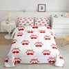 Erosebridal Red Cherry Bow Comforter Set for Women Girls Cute